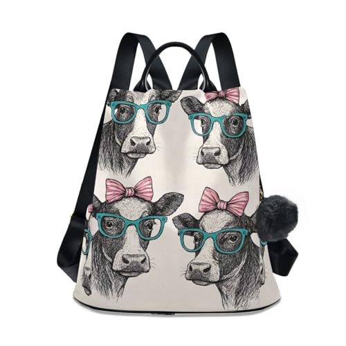 Sac à dos femme motif vache avec zip pour ne plus manquer d'espace