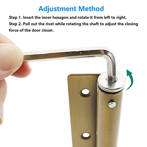 Ttzeze 00522YE Screen Door Closer, Ttzeze Heavy Duty Automatic Door Closer, Safety Spring Door Closer For Storm Door, Steel Door Closer With Adjustable Closing Speed thumb #2