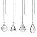 longsheng Clear Crystal Prism Drop Dazzling Crystal Ceiling Fan Pull Chain Pull Chain Extension with Connector for Ceiling Light Fan Set of 4 with Gift Box