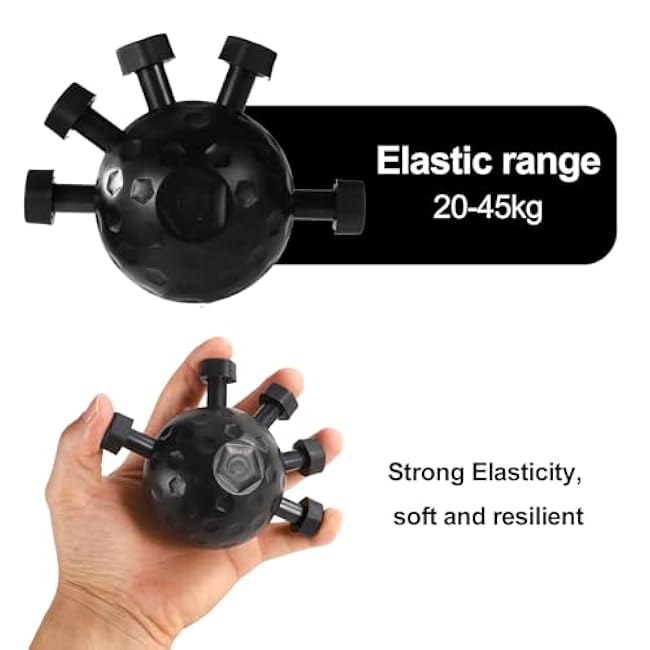 Finger Grip Strengthener, Silicone Ball Grip Strength Trainer Finger Exerciser Gripper Forearm Hand Strengthener for Musicians Rock Climbers Fitness Enthusiasts