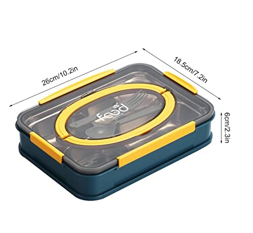 Image of Mayatra's Stainless Steel Bento Box for Adults and Kids, Keep Foods Separated, Food Storage Container, 4 Compartments Sealed and Leak-Proof Lunch Box,Safe-Food Materials with Handle Multicolor