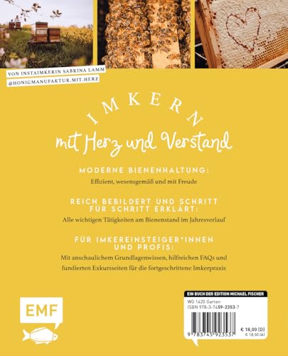 Imkern mit Herz: Das Praxisbuch für Einsteiger zu allen Arbeiten im Jahresverlauf plus Profiwissen zur Königinnenzucht, Honiggewinnung, Vermarktung ... | von Insta-Imkerin @honigmanufaktur.mit.herz