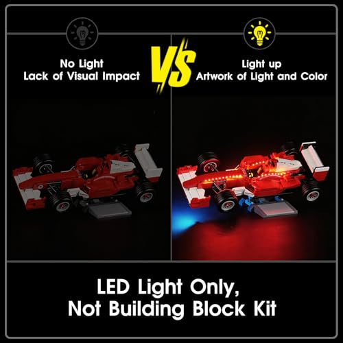 Image of LED Light Kit Compatible with Lego F2004 & Michael Schumacher 11375 Set, Light Kit for Lego 11375 Building Blocks Model, Not Included The Model Set