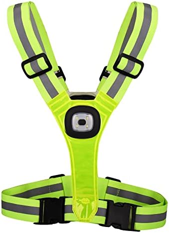 GREERRIDE Light Up Running Vest - Running Light Vest and Reflective Running Vest for Runners, Night Walking Running Reflective Gear for Men Women
