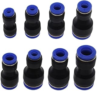 24x Plastic Pneumatic Push to Connect Fittings Tube Straight Fitting Reducer Adapter Quick Release Fit Air Water Lines Hose