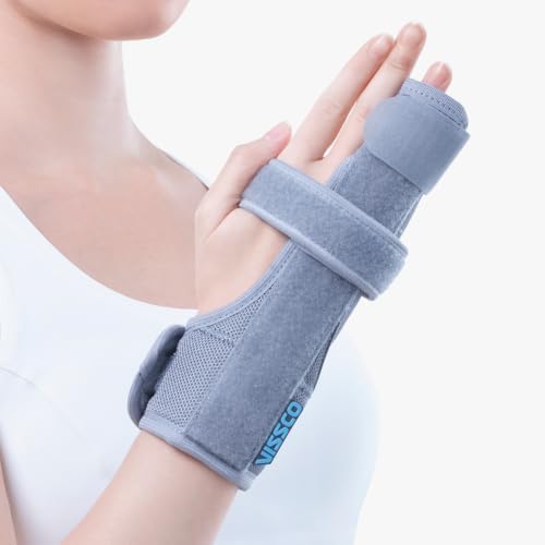 Vissco Boxer's Support Brace With Detachable Splints For Finger Fracture, Trigger finger - Left/Right hand (Black)
