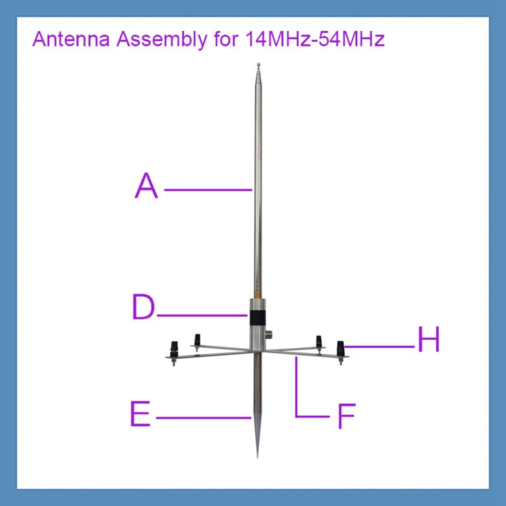 GPTWO-PRO 7-54MHz Antenna Portatile Ad Onde Corte GP Antenna Base M10 Thread Outdoor Radio Amateur HF Antenna SSB CW FM