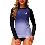 Deerose Womens Gradient Rash Guard UPF 50+ Swim Shirts Surfing Top with Thumb Hole - Image 4