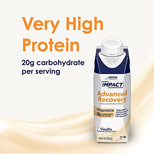 IMPACT Advanced Recovery Vanilla Drink, Nutrition PRE and POST Surgery (280 Calories, 26g Protein) 8.45 Fl Oz, (Pack of 10)