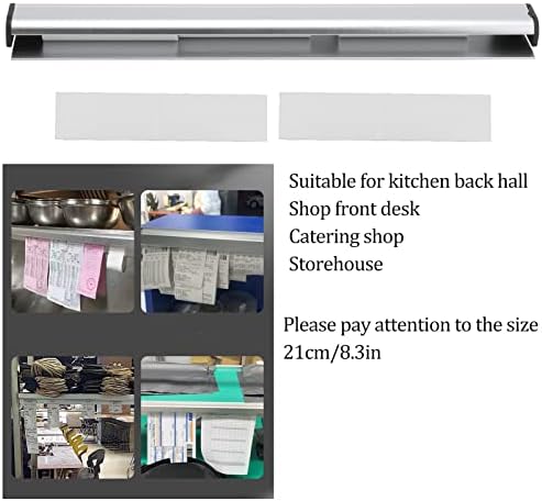Sumoo Restaurant Order Grabber,Bill Ticket Holder Aluminium Wall Mounted Order Holder Kitchen Order Holder Tab Grabber and Order Holder Folder Wall-Mounted Ticket Rack Receipt Holder Clip (21cm)