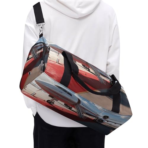 Sac de gym avion tapis rouge de taille unique avec compartiment