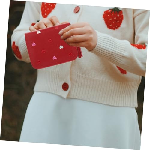 PU Imitation Leather Cards Holder Wallet for Women Small Cute Change Purse Lightweight Card Coin Organizer for School Shopping Work4