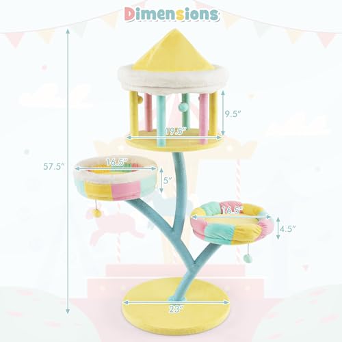 Árbol para gatos PETSITE de 57.5 pulgadas con rascadores miniatura 3
