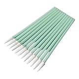 hankousi 100 Stück staubfreie Schaumstofftupfer, spitze antistatische Reinigungsstäbchen mit PP-Griff und fusselfreiem Tuch für Präzisionsoptik-Druckköpfe