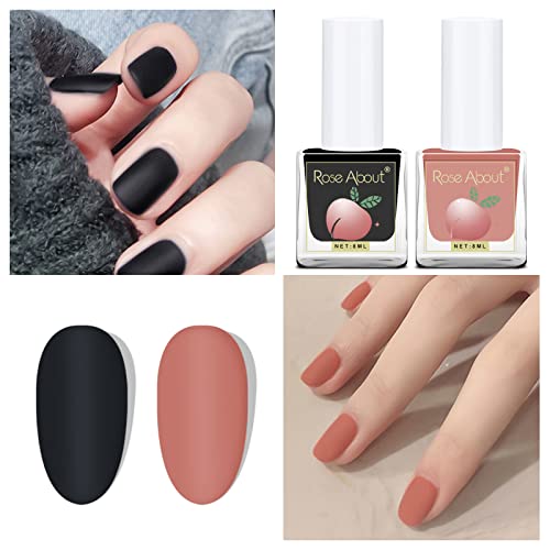 Lsxia 6 Colors Matte Nail Polish Set, Velvet Matte Finish Highly Pigmented Mist Effect Gel Nail Polish Kit, Quick Drying & Long Lasting & Waterproof Nail Polish All Seasons Nail Art Design Gifts For Women 8 Ml/ Bottle -#A #TOP3
