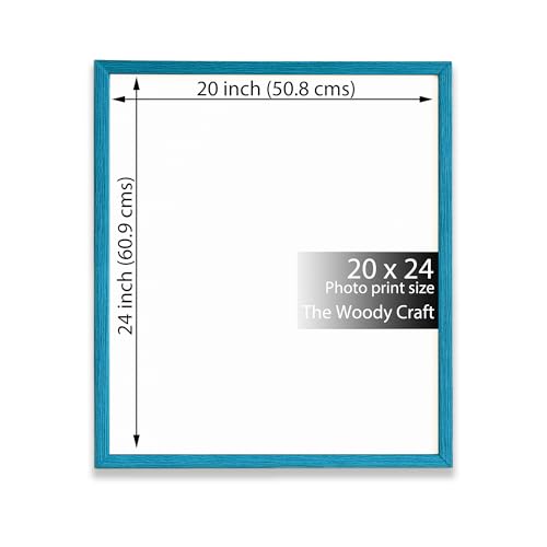 Image of 20x24 Photo Frame | Blue Frame For Wall | Artistic Wall Frame | Wooden Photo Frame With Premium Finish | Vintage Big Photo Frames For Wall | Ideal Wooden Engraved Photo Frames