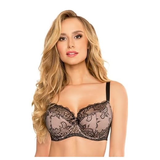 Dorina Damen Lindsay BH, Weiß, 100D 8 Vivisence Damen Bügel-BH Spitze Halbversteifte Schalen Träger 1045, Schwarz,85C