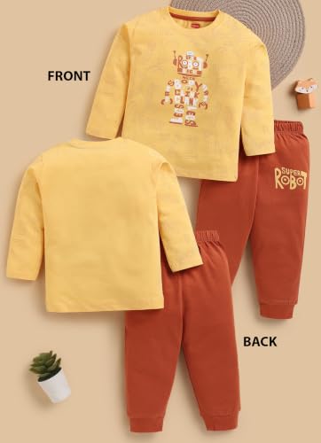 Image of LuvLap Baby Boys 100% Cotton Full Sleeve Boys T-Shirt & Pyjama Sets, Pack Of 3