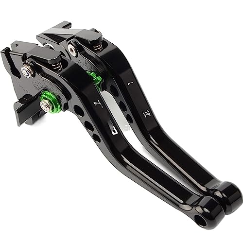 EEASSA Alavancas de freio de embreagem de motocicleta verde CNC alavancas de freio de embreagem ajus