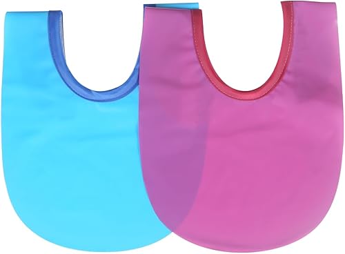 Cubierta de ducha para traqueotomía, protector de estoma para traqueotomía, impermeable, protector de estoma de cuello (azul y rosa rojo, 2 piezas)