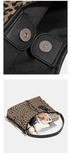 Leopard Print Hobo Bags For Women, Leopard Print Knitted Shoulder Bag,Slouchy Shoulder Purse, Ladies Large Hobo Purse, Women Traveling Bag,Women's Tote Handbags,cheetah print purse4