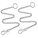 Anezus 2Pcs Chain Belt Set, Wallet Chain, Pants Chain, Pocket Chain with Keyring for Pants Belt Jeans Wallets and Keys (16" & 20")