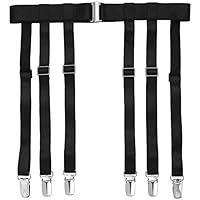 GARGALA Strumpfband-Gürtel für Damen, Einfachheit, sexy Strümpfe, Strumpfhalter für Strüpfe mit 6 Metallclips, Black 6-strap With Suspender Clips, Einheitsgröße