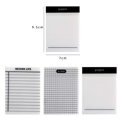 Transparent Sticky Note Book, 50 Sheets Clear Transparent Sticky Notes 4x3 Waterproof Self-Stick Notes Book/Project Book/Grid Book/Record Life Book for Annotating Books - Thumbnail 3