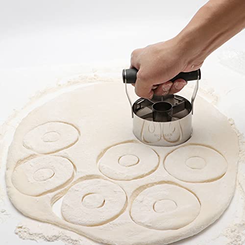 Hulisen Donut Cutter With Removable Center, 3.5" Stainless Steel Doughnut Cutter With Soft Grip Handle, Donut Cookie Cutters For Baking #TOP2
