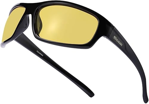 Gafas de visión nocturna para hombres y mujeres, gafas de conducción envolventes con lentes amarillas, gafas nocturnas