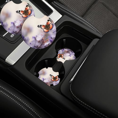 Portavasos para carro 2 unidades diseño primavera y mariposa