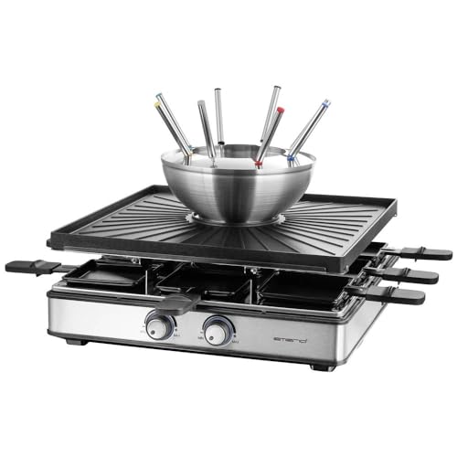 EMERIO 3in1 Raclette Station für bis zu 8 Personen, Grill...