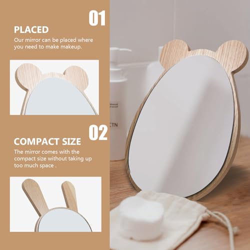 Ipetboom set de espejos de maquillaje de escritorio 2 pcs miniatura 4