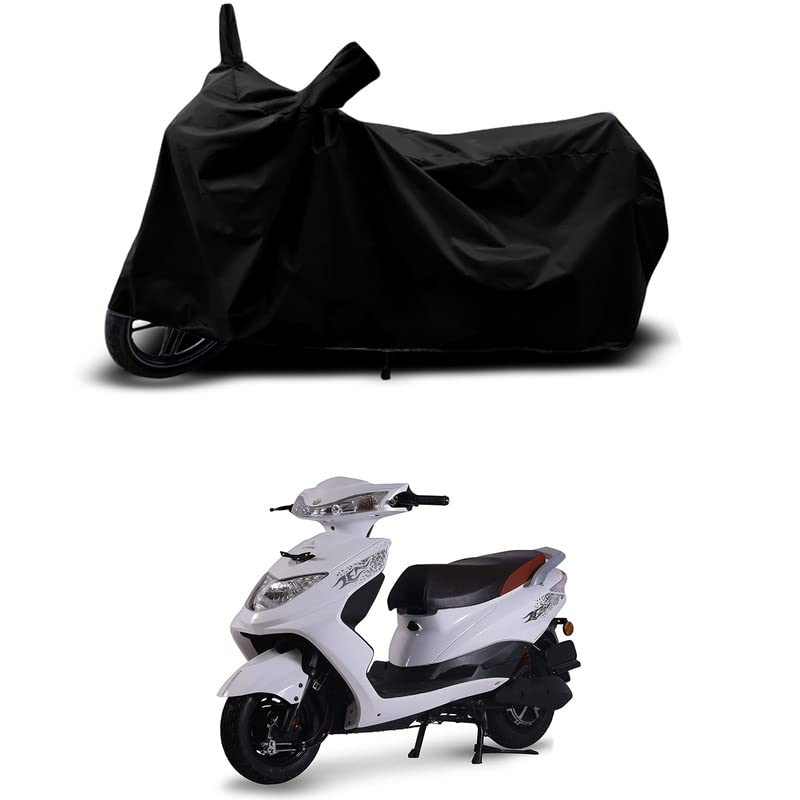 Image of 100% Scratchproof /UV-Rays /Heat Protection /Birds Dropping /Water Resistant /Dust Proof /Waterproof /Full Bike Scooty Two Wheeler Body Cover Compatible for Ampere Zeal EX All Varients[Black]