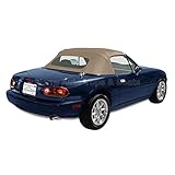 Sierra Auto Tops & Seats Convertible Top for 1990-2005 Mazda Miata MX5 - Neutral, Stayfast Canvas - Convertible Top Replacement with Heated Glass Window - Complete Soft Top - No Rain Rail