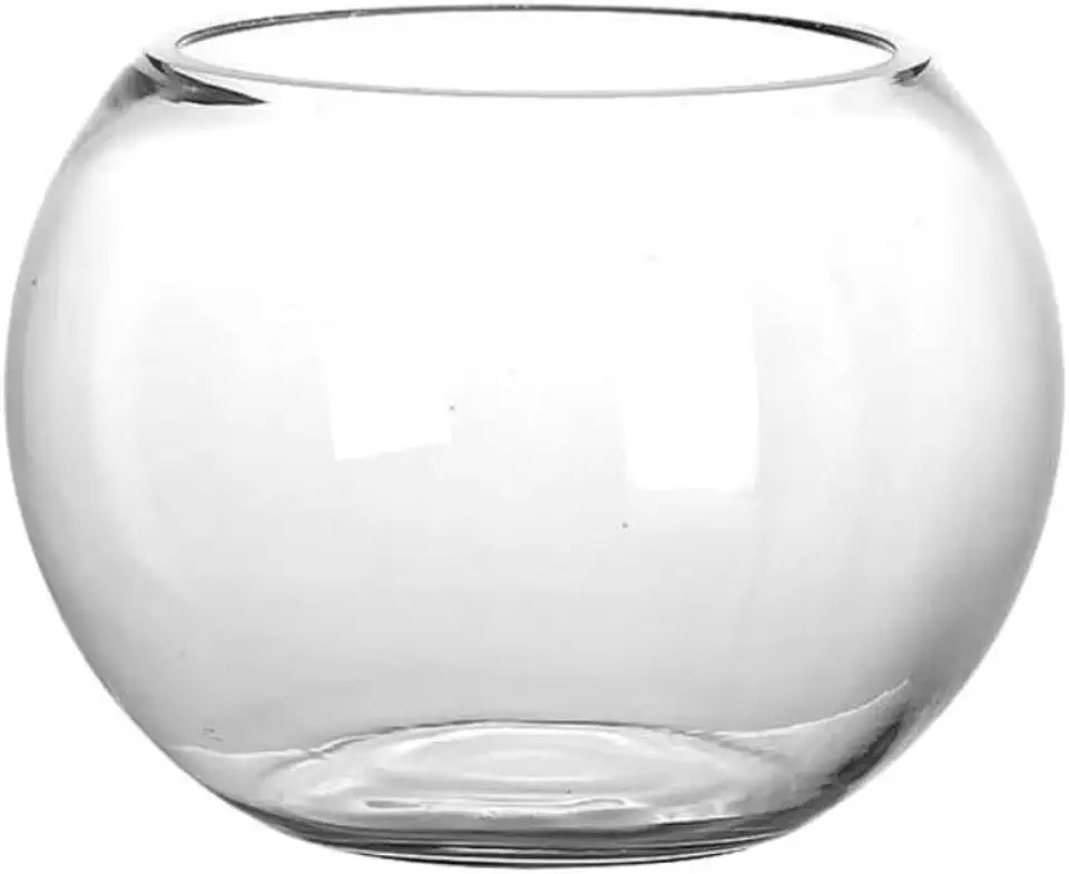 Vaso de Vidro Redondo Tipo Aquário 2,5L – Terrário Decorativo para Plantas, Suculentas e Arranjos