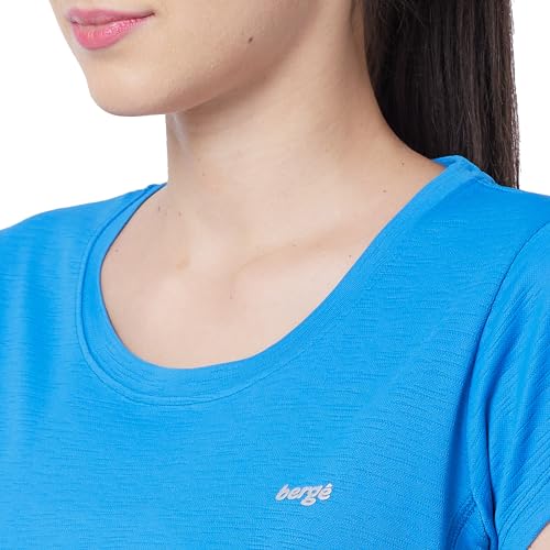 Image of berge' Ladies Polyester Dry Fit Western Shirts & Tshirts for Women, Quick Drying & Breathable Fabric, Gym Wear Tees & Workout Tops|Half Sleeve T-Shirt|Running Tshirts for Women