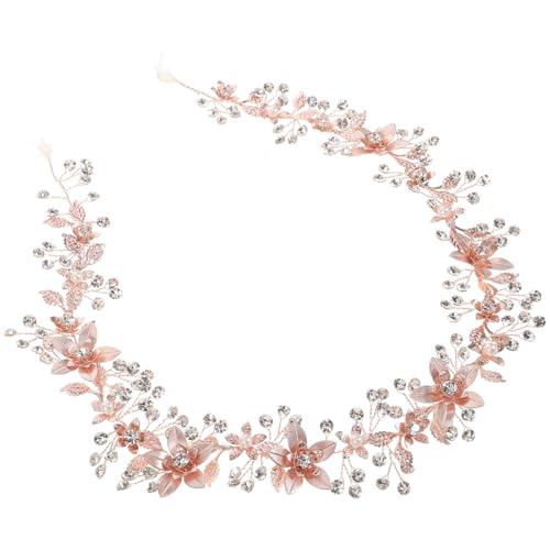 KESYOO Wedding Crystal Belt Fashion Bridal Dress Belt Accessory Bridal Flower Waistband Rose Gold Belt (Rose Gold)