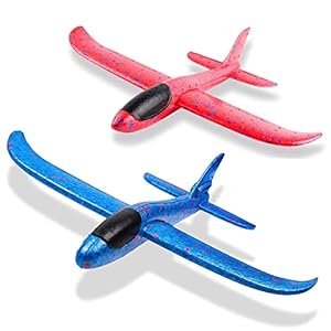 Segelflugzeug,2 Stück Styroporflieger,Manuelles werfen Flugzeug,Schaum Flugzeug Spielzeug,Kinder Schaum Segelflugzeug,Werfen Segelflugzeug,Modell Segelflugzeug,Sportarten Outdoor Spielzeug Flugzeug