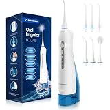 Hangsun Water Flosser Cordless Oral Irrigator Rechargeable Dental Water Jet HOC700 for Teeth Braces with 300ML Water Tank and 6 Jet Tips for Travel & Home Use