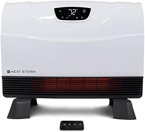 Heat Storm Phoenix Infrared Space Heater with Attachable Feet, Remote Control, Energy Efficient-750-1500 Watts, White Floor or Wall - HS-1500-PHX