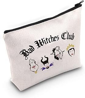 LEVLO Villains Graphic Cosmetic Make Up Bag Villains Group Shot Gift Bad Witches Club Makeup Zipper Pouch Bag For Women Girls, Bad Witches Club