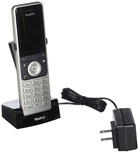 Yealink W56H IP-DECT zestaw słuchawkowy telefon z kolorowym wyświetlaczem (kolorowy ekran TFT 2,4 cala), stacja bazowa z portem Ethernet, srebrny/czarny