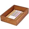 Demigo desk accessories tray wooden letter tray bathroom tray 95x67x2 inch office box on tabletop desktop workspace organizer tray for pens stapler notes business cards wooden stationery saver  urban country home decor