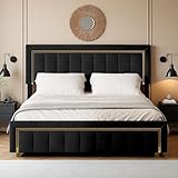 Construction Solide et Sécurisée: Lit deux personnes avec sommiers robustes et pieds de soutien centraux garantissent une stabilité supérieure pour un sommeil paisible.