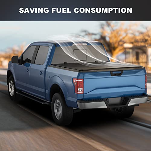 Polemotor Hard Low Profile Quad Truck Bed Tonneau Cover Compatible With 2015-2023 Ford F150 Fleetside 5'5" Bed (66") (Excl. Raptor Series) #TOP5