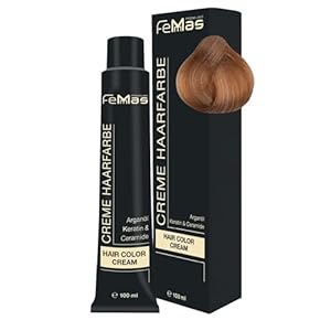 FemMas Tinte para el cabello rubio claro chocolate intenso 9,99 I Crema profesional tinte para el cabello con aceite de argán, queratina y ceramidas, coloración permanente del cabello o tinte para