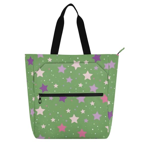 Bolsas de mano para niños y niñas con estrellas coloridas y bolsillos para el colegio