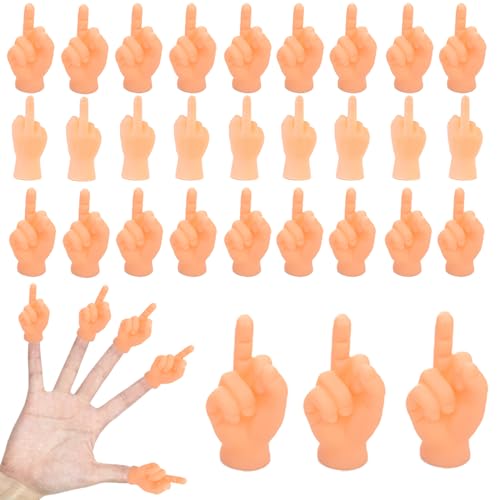 30 PCS Tiny Middle Finger Puppet, Miniature Small Hands, Mini Finger Hands Funny Hand Puppet for...