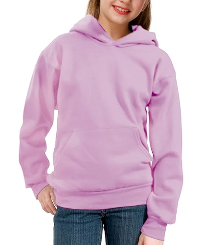 Remimi Boys Lavender Hooded Top Girls Kid Purple Cotton Hoodies Sweatshirt Long Sleeve Plain Hoodie Top with Pocket 13-14 Years